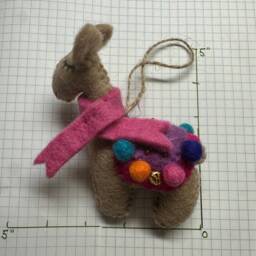Handmade Wool Felt Llama Christmas Ornament - thumbnail 2