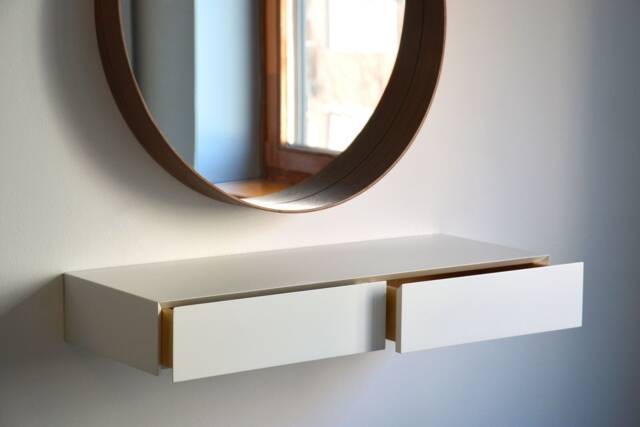 Minimalist White Floating Dressing Table/Vanity Shelf - image 1