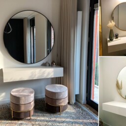 Minimalist White Floating Dressing Table/Vanity Shelf - thumbnail 2