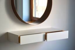 Minimalist White Floating Dressing Table/Vanity Shelf