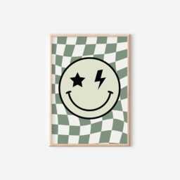 Retro Checkerboard Print For Boy Or Girls Bedroom, Nursery Playroom, Wall Decor Childrens Room, Tween Teen Room - thumbnail 3
