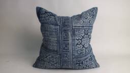 Decorative Cushions Hmong Batik Hemp Pillowcase Indigo Ethnic Hand Woven Fabrics Cushion Home Decor - thumbnail 1