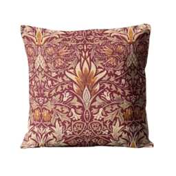 William Morris Snakeshead Velvet Cushion Cover - Arts & Crafts Pillow - thumbnail 1