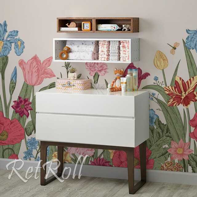 Colorful Meadow - Removable Wall Mural, Floral Nature Garden, Blooming Flowers Decor, Self Adhesive, Nursery Mural #10 - image 1