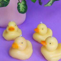 Yellow Duck Candle - Sculptural Paraffin Wax Animal Decor, Playful Funky Statement Piece - thumbnail 3