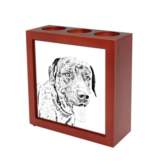 Catahoula Cur - Wooden Stand For Candles/Pens With The Image Of A Dog New Collection - image 1