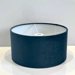 New Handmade Midnight Blue Velvet Drum Lamp Shade Suitable For Tables & Ceilings With White Lining All Shapes Available Sizes On Demand - thumbnail 2