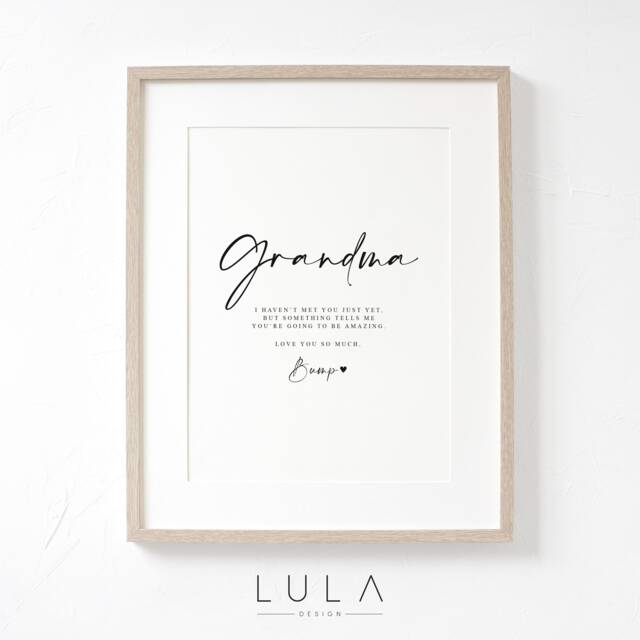 Grandma Love From Bump A4 Or A5 Print, Pregnancy Announcement, To Grandma, Grandma From Bump, New Grandparent Gift Announcement - image 1