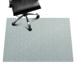Oak Leaves Pattern Computer Chair Mat, Turquoise Office Vinyl Floor Protector, Protector - thumbnail 3