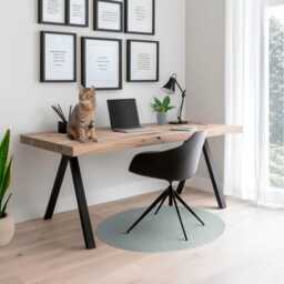 Oak Leaves Pattern Computer Chair Mat, Turquoise Office Vinyl Floor Protector, Protector