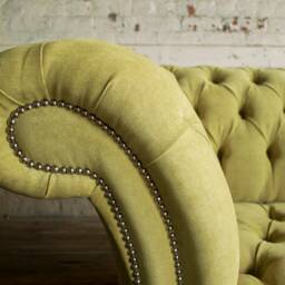 British Handmade Lime Green Velvet 2 Seater Chesterfield Sofa - thumbnail 3