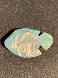 Australian Opal Fish Carving Blue Green Fire - thumbnail 1