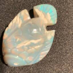Australian Opal Fish Carving Blue Green Fire - thumbnail 4