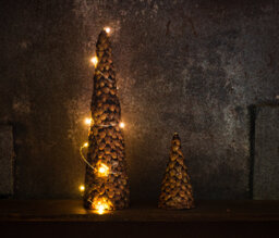 Natural Christmas Tree, Fresh Pinecones, Shinny Decoration, Pinetree, Mini Eco Organic Decor