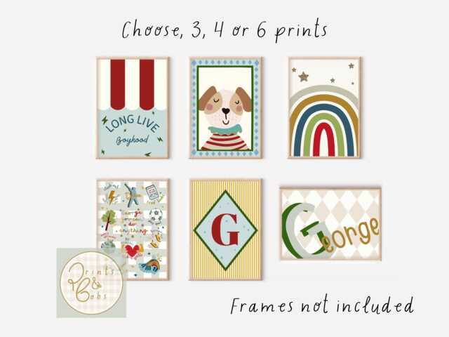 Bright, Colourful & Fun Boys Prints. Perfect For A Playroom, Nursery Or Bedroom - Unframed - image 1