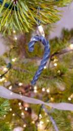 steel Candy Cane Christmas Ornament Handmade Forged - thumbnail 3