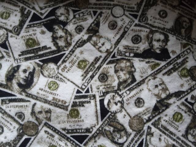 Dollar Bills Theme Double Sided Flannel Baby Blanket - image 1