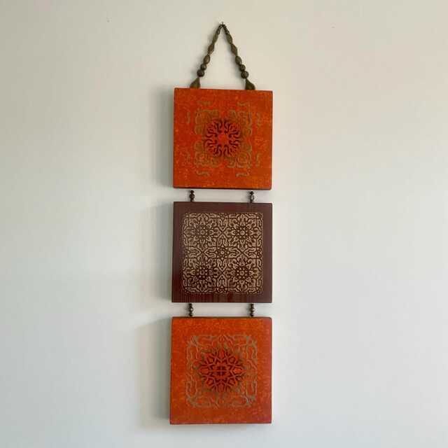 Indian Style Wall Decor in Orange, Terracotta & Bronze - image 1
