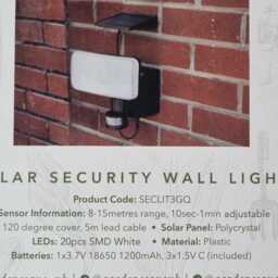 Solar Security Wall Mounted Light Garden Home Driveway Doorway Garage - thumbnail 4