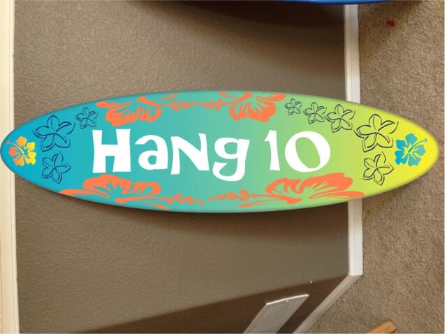 "Custom Surfboard Decor Hawaiian Beach Wall Hanging - 48""x12" - image 1
