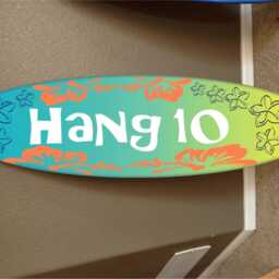 "Custom Surfboard Decor Hawaiian Beach Wall Hanging - 48""x12" - thumbnail 2