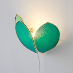 Emerald & Gold Flower Wall Light - thumbnail 4