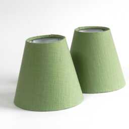 Handmade Green Linen Candle Clip Shade. Clip-On For Wall Lights Or Chandelier Shade - thumbnail 1