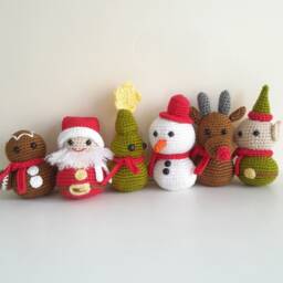 Amigurumi Christmas Set -Christmas Tree -Handmade Gift Decor - Kids Gift Animal Natural Toy - thumbnail 3