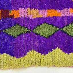 Purple Moroccan Berber Rug Handmade Lamb Wool Beni Ourain Rug - thumbnail 3
