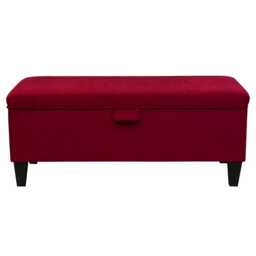 Storage Bench Stool in Notting Hill Plain Wine Velvet Fabric - Handmade Britain - thumbnail 2
