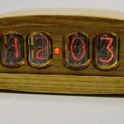 Wooden Nixie Tube Clock - In12 Tube, Rgb Backlight - thumbnail 2