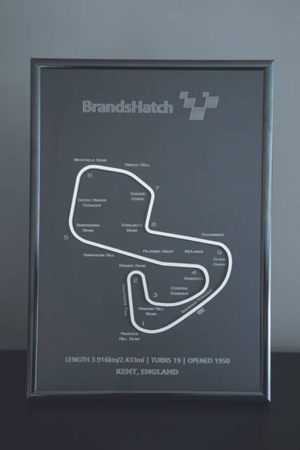 Brands Hatch - Full Metal Wall Art Frame F1 Gifts Room Decor Christmas Gift Hanging - image 1