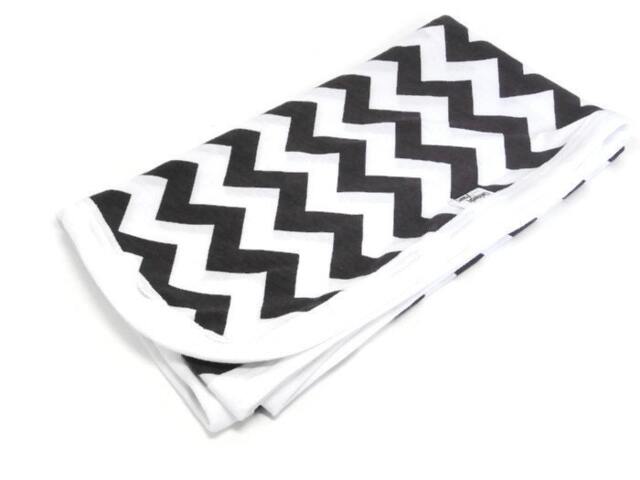 Plum Chevron Baby Swaddle Blanket, Stretchy Knit Receiving Blanket - 36x30 - image 1