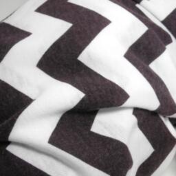 Plum Chevron Baby Swaddle Blanket, Stretchy Knit Receiving Blanket - 36x30 - thumbnail 4