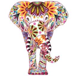 Elephant Art - Colorful Wall Decal Perfect Gift - thumbnail 2