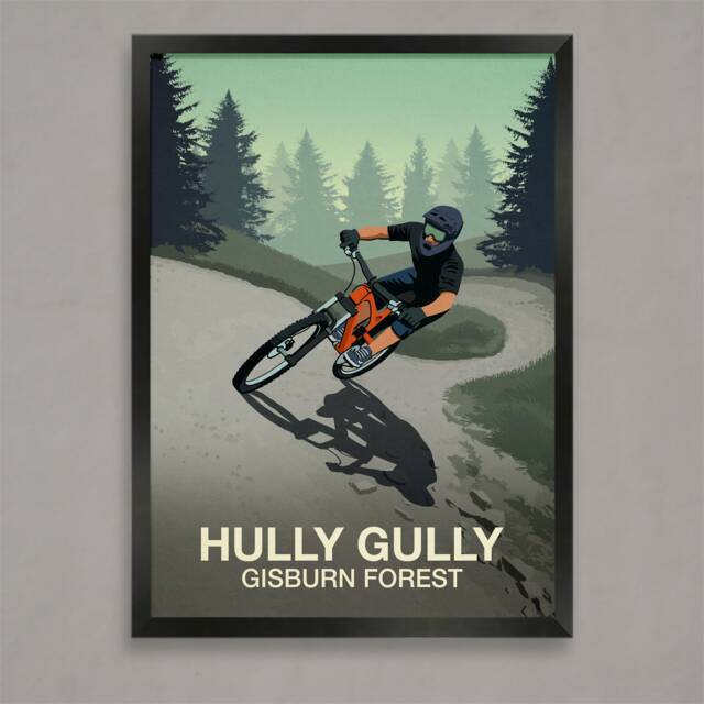 Hully Gully Mountain Bike Trail Art Print Gisburn Forest Poster - image 1
