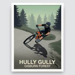 Hully Gully Mountain Bike Trail Art Print Gisburn Forest Poster - thumbnail 2