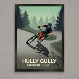 Hully Gully Mountain Bike Trail Art Print Gisburn Forest Poster - thumbnail 1