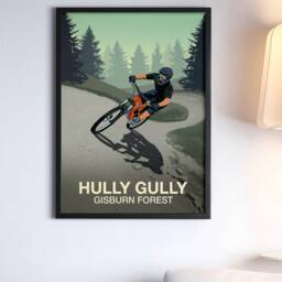 Hully Gully Mountain Bike Trail Art Print Gisburn Forest Poster - thumbnail 3