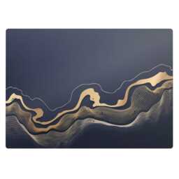 Waves Of Abstraction Desk Chair Mat, Navy Computer Office Gaming Floor Protector - thumbnail 2