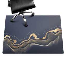 Waves Of Abstraction Desk Chair Mat, Navy Computer Office Gaming Floor Protector - thumbnail 3