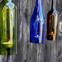 Handmade Hanging Lantern - Bottle Light Recycled Wine - thumbnail 3