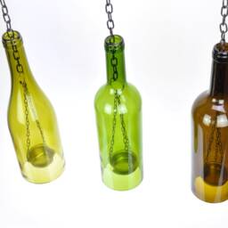 Handmade Hanging Lantern - Bottle Light Recycled Wine - thumbnail 4