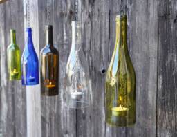 Handmade Hanging Lantern - Bottle Light Recycled Wine - thumbnail 1