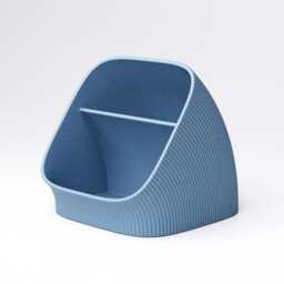 Ribbed Desk Organiser - Two Section Pen & Stationery Tidy - thumbnail 4