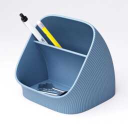 Ribbed Desk Organiser - Two Section Pen & Stationery Tidy - thumbnail 3