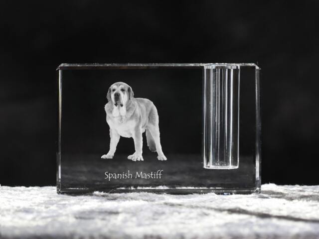 Spanish Mastiff , Crystal Pen Holder With Dog, Souvenir, Decoration, Limited Edition, Collection - image 1