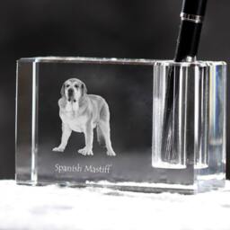 Spanish Mastiff , Crystal Pen Holder With Dog, Souvenir, Decoration, Limited Edition, Collection - thumbnail 2