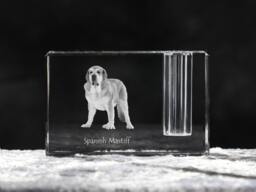 Spanish Mastiff , Crystal Pen Holder With Dog, Souvenir, Decoration, Limited Edition, Collection - thumbnail 1