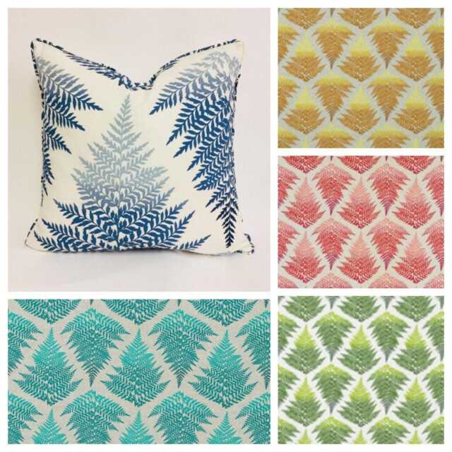 Harlequin - Filix 5 Colours Available Gorgeous Retro Floral Self Piped Cushion Cover Handmade Throw Pillow Designer Home Decor - image 1
